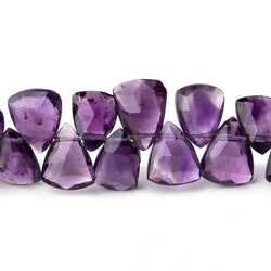9x8-12x11mm Amethyst Faceted Triangle Beads 8 inch 44 pieces (ONLINE ORDER ONLY)