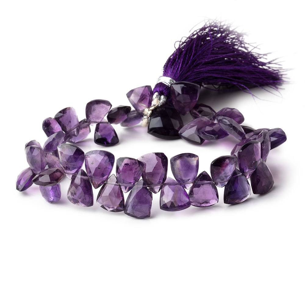 9x8-12x11mm Amethyst Faceted Triangle Beads 8 inch 44 pieces (ONLINE ORDER ONLY)