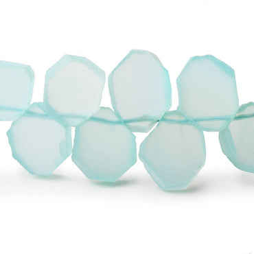 12x15mm Seafoam Blue Chalcedony top drilled plain nugget 8 inch 25 beads (ONLINE ORDER ONLY)