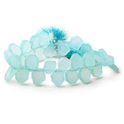 12x15mm Seafoam Blue Chalcedony top drilled plain nugget 8 inch 25 beads (ONLINE ORDER ONLY)