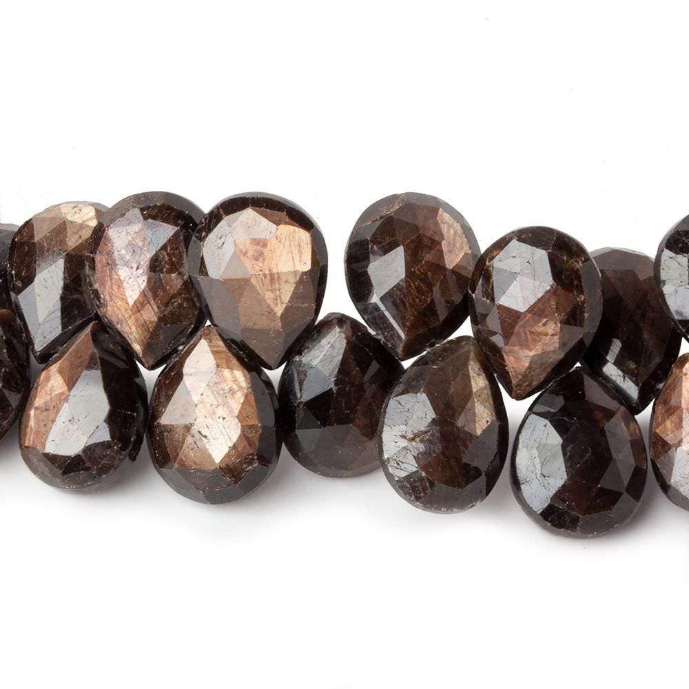 9x8-12x8mm Golden Sheen Sapphire faceted pear beads 8 inch 53 pieces AAA (ONLINE ORDER ONLY)