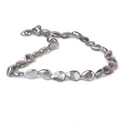 9x8-13x8mm Mystic Dark Platinum Grey Moonstone faceted pears 14 inch 29 beads (ONLINE ORDER ONLY)
