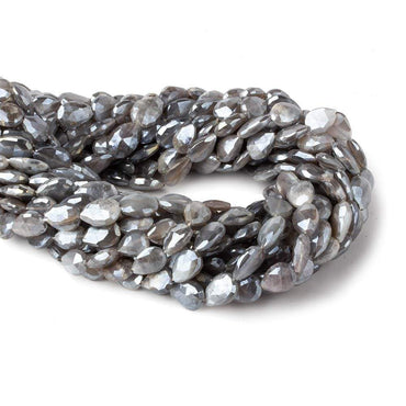 9x8-13x8mm Mystic Dark Platinum Grey Moonstone faceted pears 14 inch 29 beads (ONLINE ORDER ONLY)