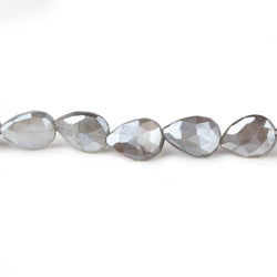 9x8-13x8mm Mystic Dark Platinum Grey Moonstone faceted pears 14 inch 29 beads (ONLINE ORDER ONLY)
