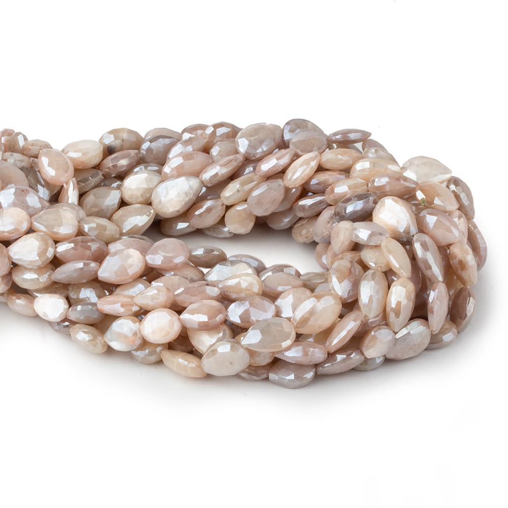 9x8-13x8mm Mystic Peach Moonstone faceted pears 14 inch 29 beads (ONLINE ORDER ONLY)