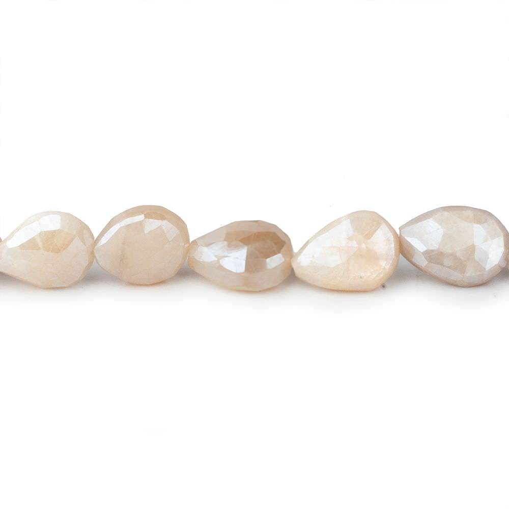9x8-13x8mm Mystic Peach Moonstone faceted pears 14 inch 29 beads (ONLINE ORDER ONLY)