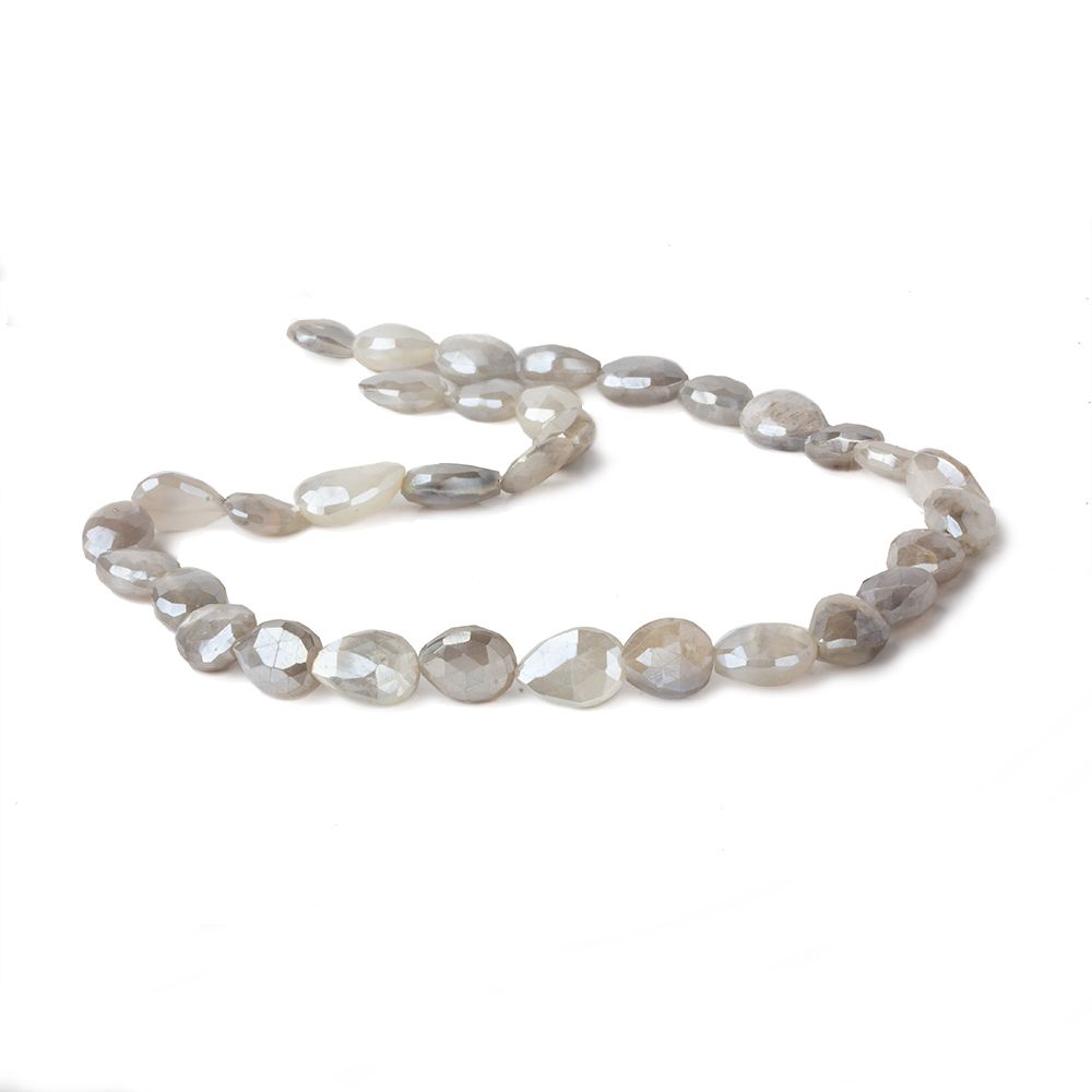 9x8-13x8mm Mystic Platinum Grey Moonstone faceted pears 14 inch 29 beads (ONLINE ORDER ONLY)