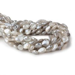 9x8-13x8mm Mystic Platinum Grey Moonstone faceted pears 14 inch 29 beads (ONLINE ORDER ONLY)
