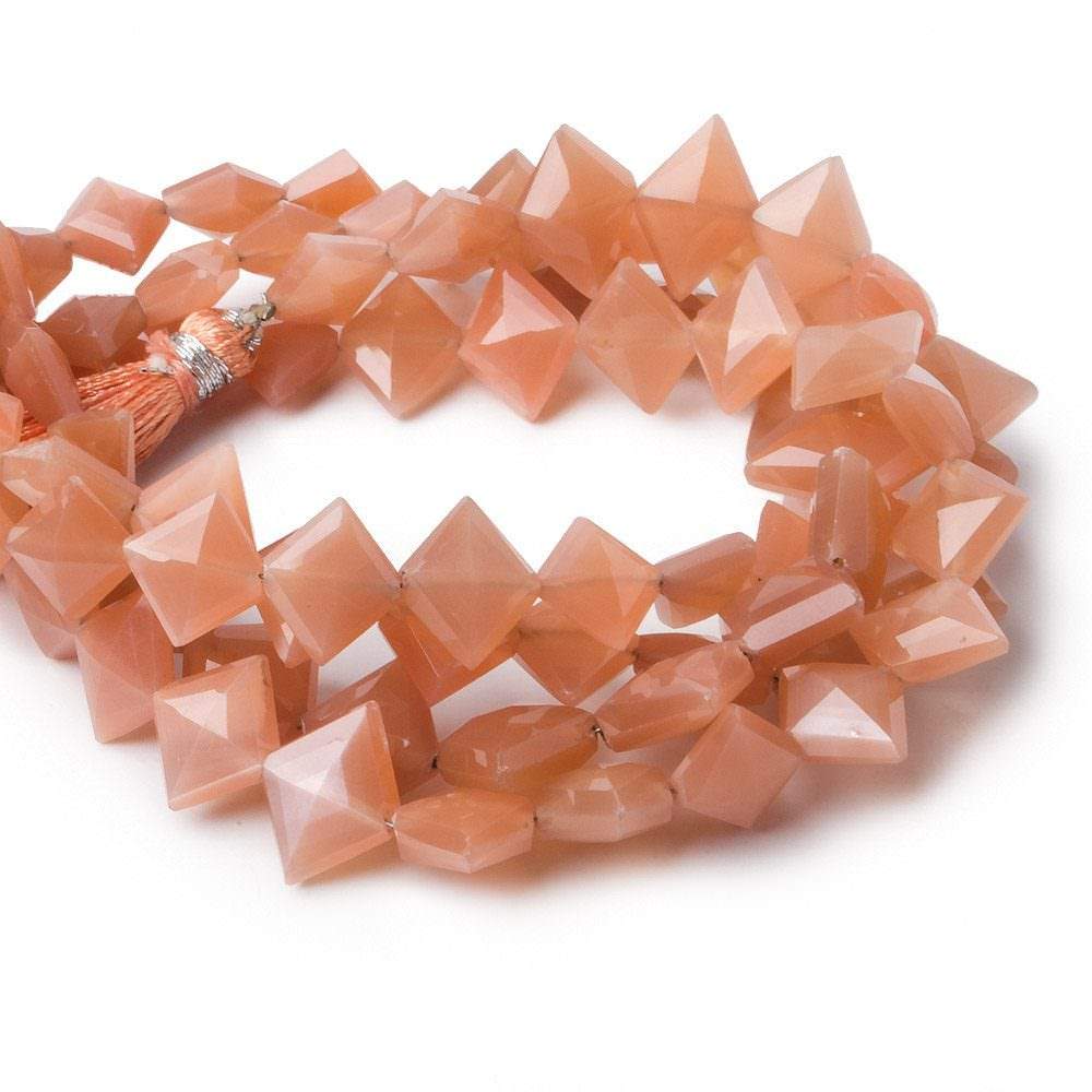 9x8-14x8mm Angel Skin Peach Moonstone Side Drilled Faceted Kite Beads 8 inch 23 pieces (ONLINE ORDER ONLY)
