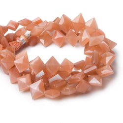 9x8-14x8mm Angel Skin Peach Moonstone Side Drilled Faceted Kite Beads 8 inch 23 pieces (ONLINE ORDER ONLY)