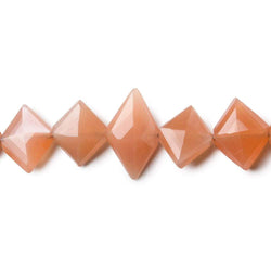 9x8-14x8mm Angel Skin Peach Moonstone Side Drilled Faceted Kite Beads 8 inch 23 pieces (ONLINE ORDER ONLY)