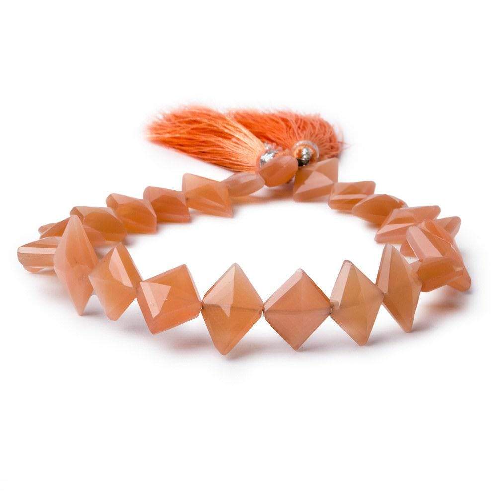 9x8-14x8mm Angel Skin Peach Moonstone Side Drilled Faceted Kite Beads 8 inch 23 pieces (ONLINE ORDER ONLY)