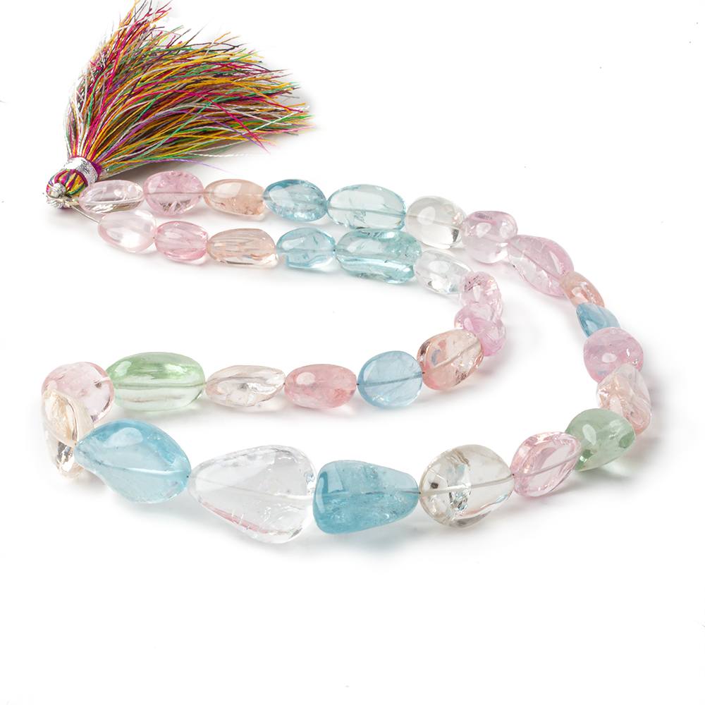 9x8-18x14mm Multi Color Beryl plain nugget beads 16 inch 33 pieces AA (ONLINE ORDER ONLY)