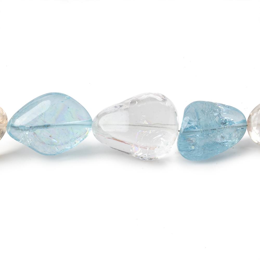 9x8-18x14mm Multi Color Beryl plain nugget beads 16 inch 33 pieces AA (ONLINE ORDER ONLY)