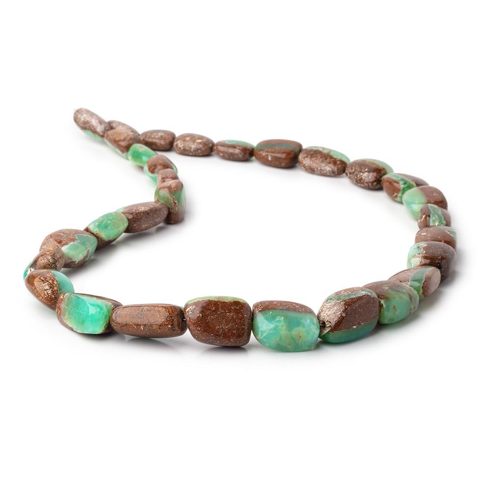 9x8-19.5x13mm Prase Opal Plain Nuggets with Matrix 19 inch 30 Beads (ONLINE ORDER ONLY)