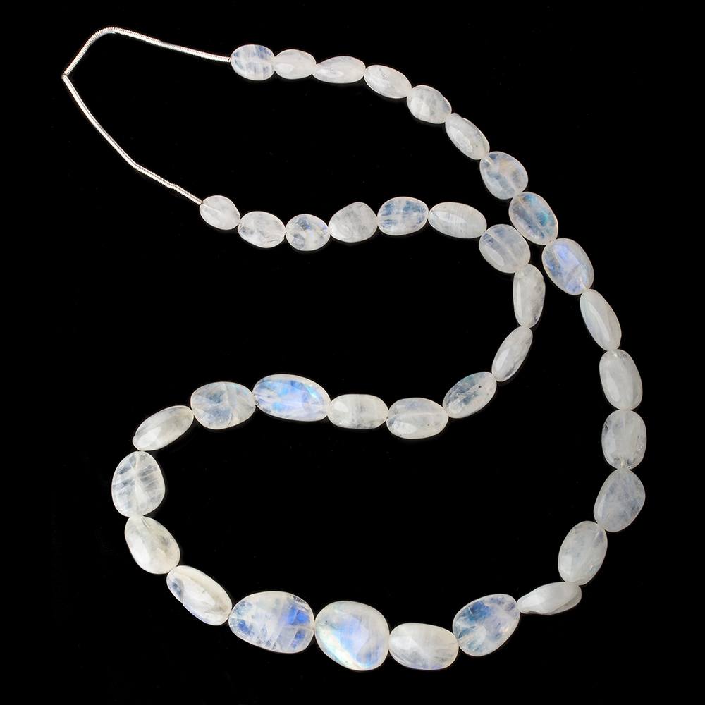 10x7-20x15mm Rainbow Moonstone carved nugget beads 19 inch 37 pieces A (ONLINE ORDER ONLY)