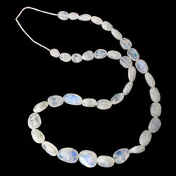 10x7-20x15mm Rainbow Moonstone carved nugget beads 19 inch 37 pieces A (ONLINE ORDER ONLY)
