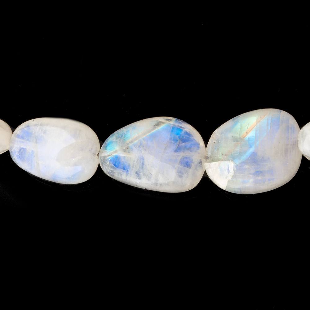 10x7-20x15mm Rainbow Moonstone carved nugget beads 19 inch 37 pieces A (ONLINE ORDER ONLY)