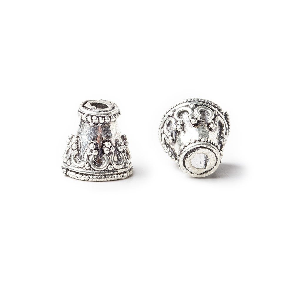 9x8mm Antiqued Sterling Silver Cone Set of 2 (ONLINE ORDER ONLY)
