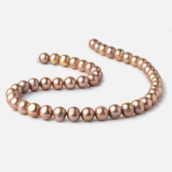 9x8mm Champagne Off Round Freshwater Pearls 16 inch 47 Beads (ONLINE ORDER ONLY)