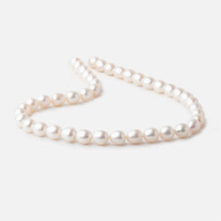 9x8mm Off White Oval Straight Drilled Freshwater Pearls 16 inch 42 pieces (ONLINE ORDER ONLY)