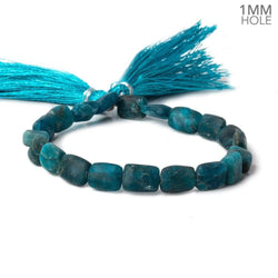 9x8x4-11x7x4mm Matte Neon Blue Apatite straight drilled plain rectangles 7.5 inch 19 beads (ONLINE ORDER ONLY)