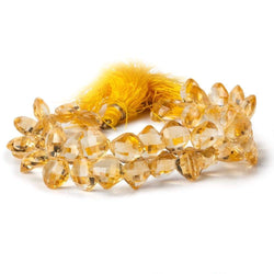 9x9-10x10mm Citrine Top Drilled Faceted Pillow Beads 8 inch 49 pieces AAA (ONLINE ORDER ONLY)