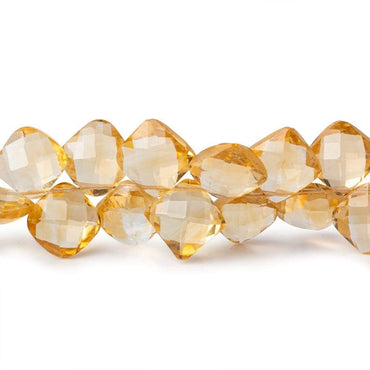 9x9-10x10mm Citrine Top Drilled Faceted Pillow Beads 8 inch 49 pieces AAA (ONLINE ORDER ONLY)