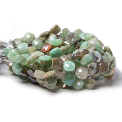 9x9-10x10mm Mystic Multi Gemstone faceted pillow beads 8 inch 44 pieces (ONLINE ORDER ONLY)