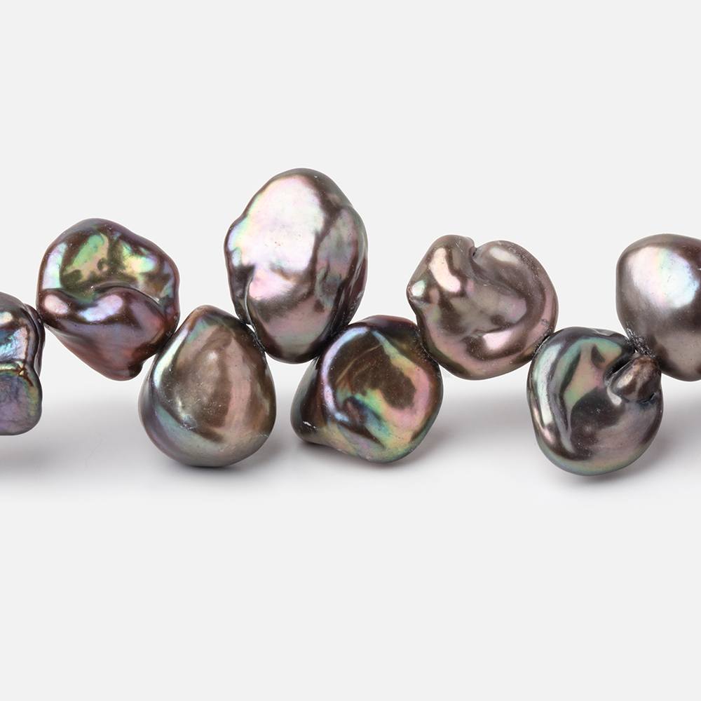 9x9-11x10mm Peacock Top Drill Keshi Freshwater Pearls 15 inch 56 Beads (ONLINE ORDER ONLY)