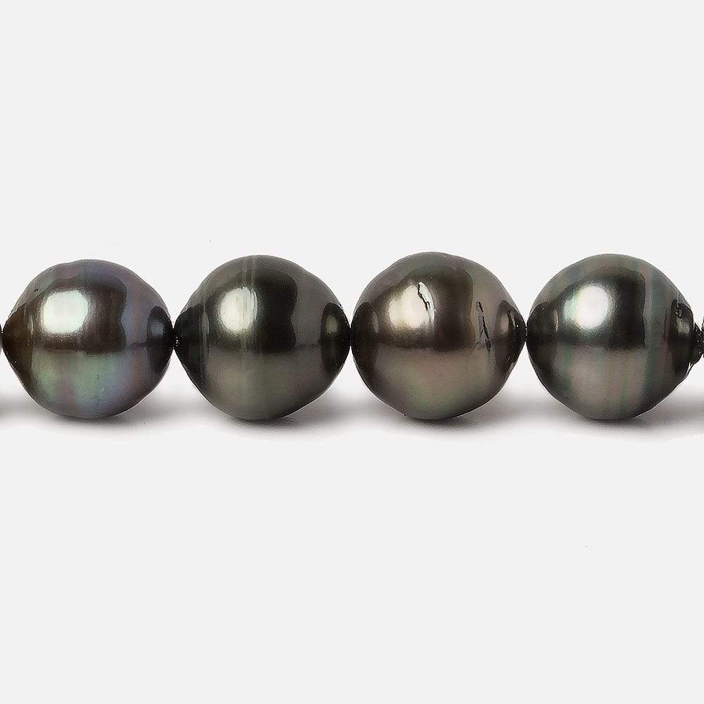 9x9-11x11mm Peacock Tahitian Round Saltwater Pearls 16 inch 39 pieces A (ONLINE ORDER ONLY)