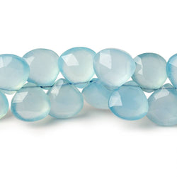 9x9-11x11mm Sky Blue Chalcedony faceted hearts 8 inch 41 beads AAA (ONLINE ORDER ONLY)