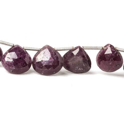 9x9-12x12mm Ruby Heart Briolette Beads 8 inch 18 pieces (ONLINE ORDER ONLY)