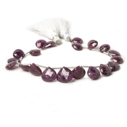 9x9-12x12mm Ruby Heart Briolette Beads 8 inch 18 pieces (ONLINE ORDER ONLY)