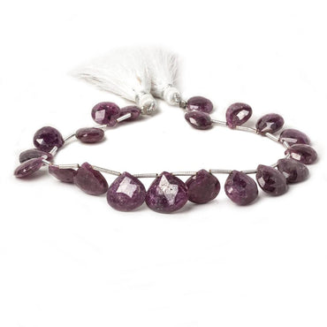 9x9-12x12mm Ruby Heart Briolette Beads 8 inch 18 pieces (ONLINE ORDER ONLY)