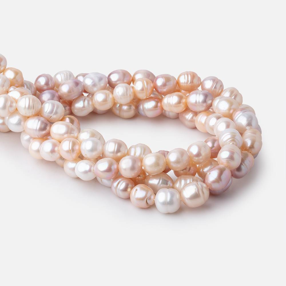 9x9-12x9mm Tri Color Baroque Freshwater Pearls 15.5 inch 35 Beads (ONLINE ORDER ONLY)
