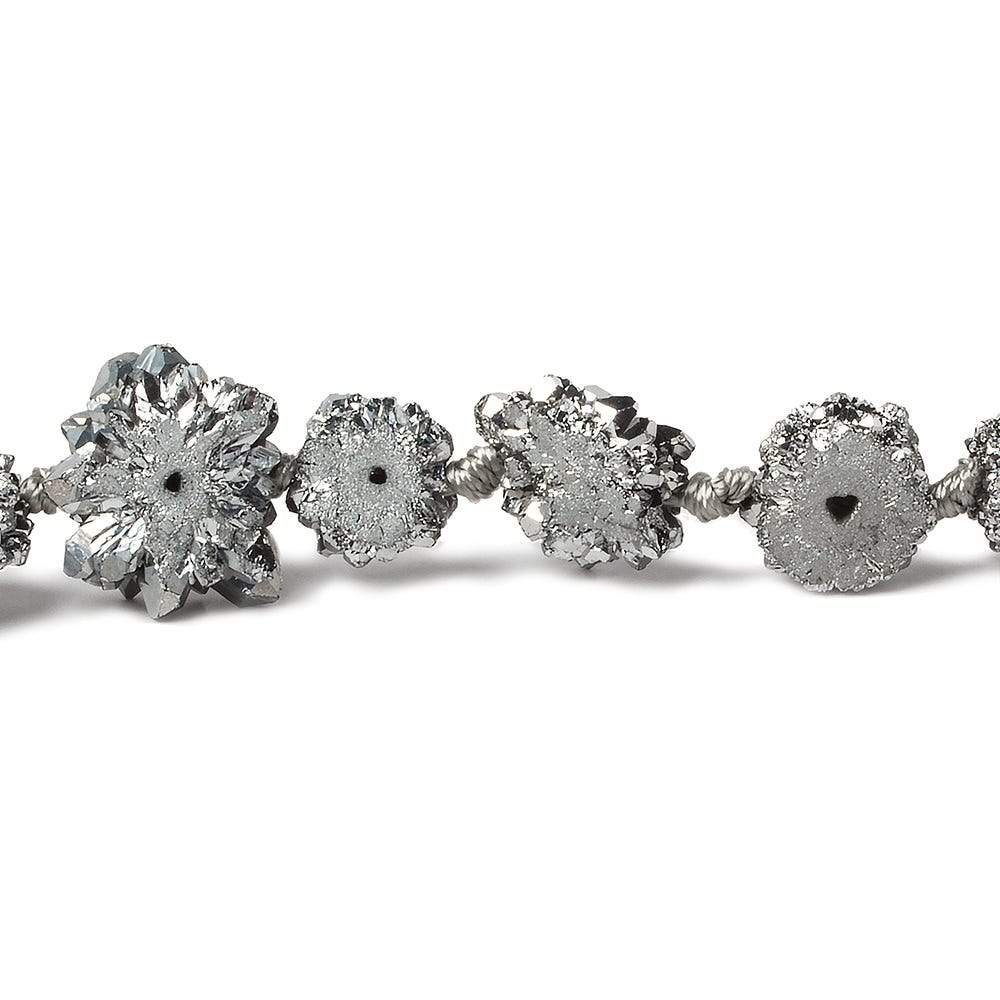 9x9-13x13mm Silver plated Solar Quartz slice beads 16 inch 27 pieces (ONLINE ORDER ONLY)