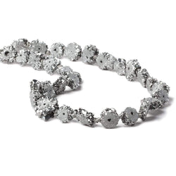 9x9-13x13mm Silver plated Solar Quartz slice beads 16 inch 27 pieces (ONLINE ORDER ONLY)