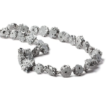 9x9-13x13mm Silver plated Solar Quartz slice beads 16 inch 27 pieces (ONLINE ORDER ONLY)