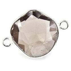 9x9-13x14mm Sterling Silver Bezeled Champagne Quartz Focal Bead Set of 5 (ONLINE ORDER ONLY)