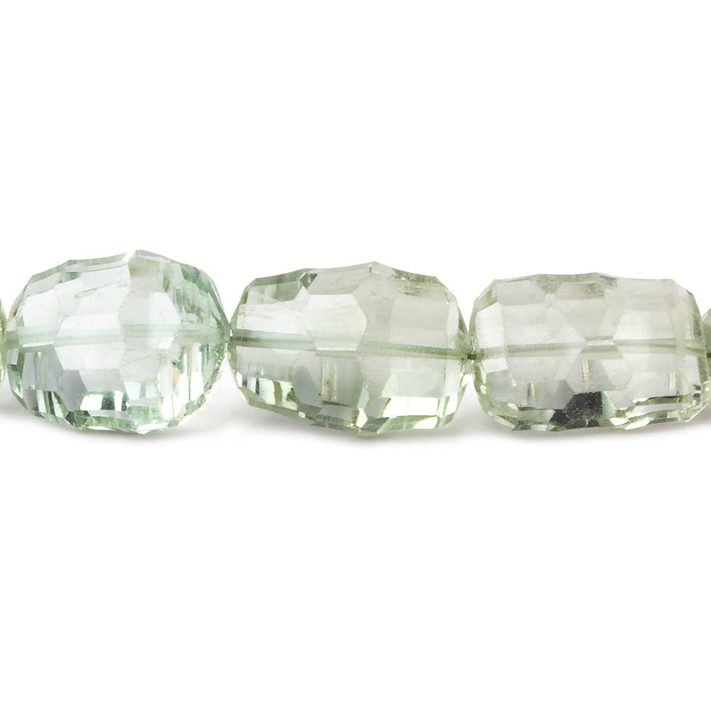 9x9-14x9mm Prasiolite concave faceted rectangles 14.5 inch 33 beads AAA (ONLINE ORDER ONLY)