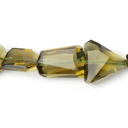 9x9-18x12mm Olive Green Quartz Faceted Nugget 18 inch 36 Beads AAA (ONLINE ORDER ONLY)