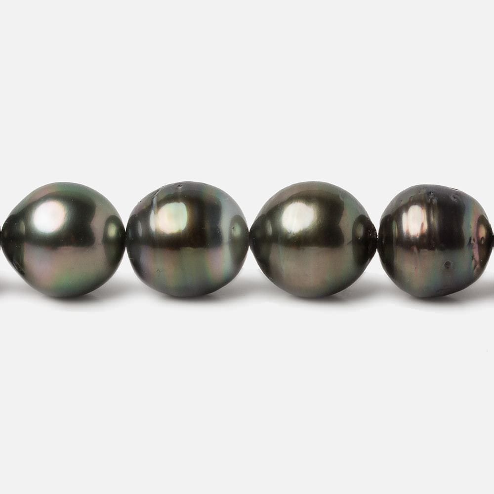 9x9.5-10.5x11.5mm Peacock Tahitian Round Saltwater Pearls 16 inch 40 pieces A (ONLINE ORDER ONLY)