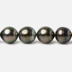 9x9.5-10.5x11.5mm Peacock Tahitian Round Saltwater Pearls 16 inch 40 pieces A (ONLINE ORDER ONLY)