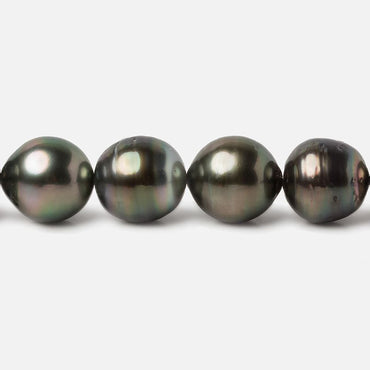 9x9.5-10.5x11.5mm Peacock Tahitian Round Saltwater Pearls 16 inch 40 pieces A (ONLINE ORDER ONLY)