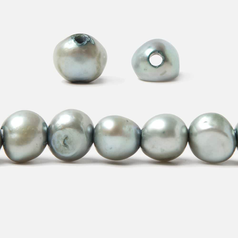 9x9.5-9.5x10.5mm Light Chambray Blue Baroque 2.5mm large hole Pearls 43 pcs (ONLINE ORDER ONLY)