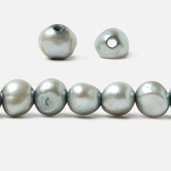 9x9.5-9.5x10.5mm Light Chambray Blue Baroque 2.5mm large hole Pearls 43 pcs (ONLINE ORDER ONLY)