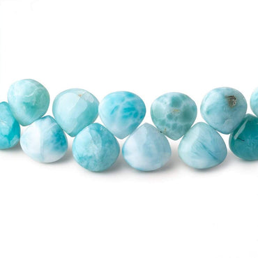 10mm Larimar Plain Heart Beads 7.5 inch 35 pieces (ONLINE ORDER ONLY)