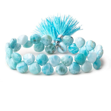 10mm Larimar Plain Heart Beads 7.5 inch 35 pieces (ONLINE ORDER ONLY)