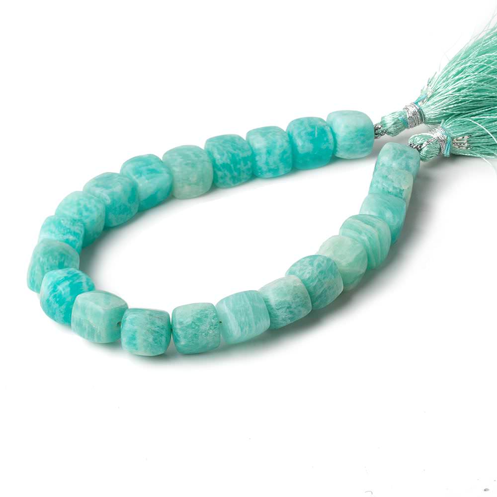 9x9mm Matte Amazonite plain cubes 7.5 inch 21 beads AA (ONLINE ORDER ONLY)